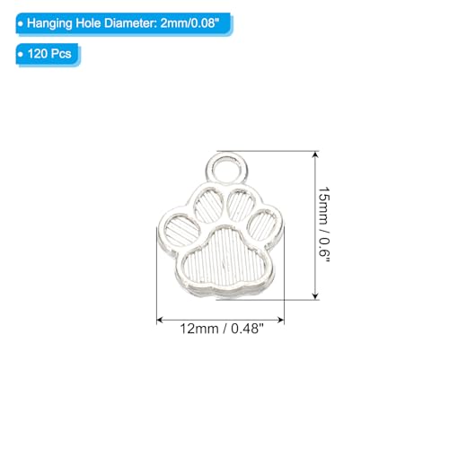PATIKIL Jewelry Making Charm Bulk 120 Pcs Dog Paw Animal Footprint Pendants for DIY Necklace Bracelet Earring Making