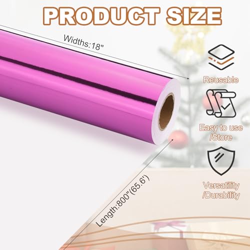 PATIKIL Metallic Wrapping Paper for Gift Christmas Wedding Birthday Women Men, Purple