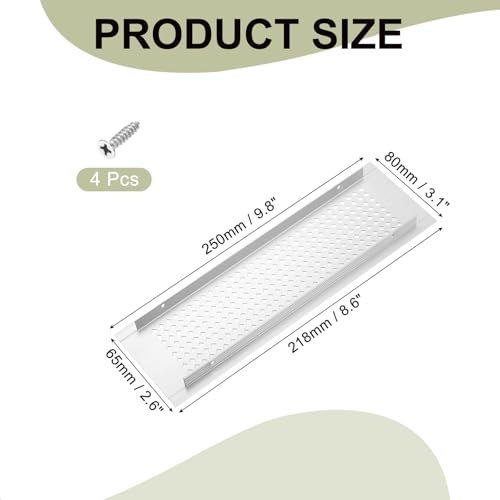 PATIKIL Silver 10 x 3 Inch Cabinet Door Air Vent Cover with Mounting Screws for Wardrobe Ventilation Louvers